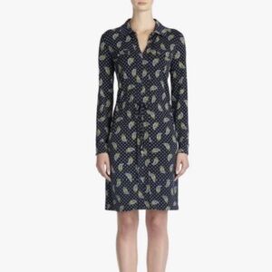 Jones New York Split Collar Drawstring Stretchy Dress Size M